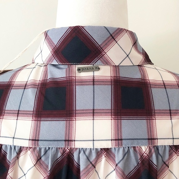 Prana | Burgundy & Blue Plaid Flint Tunic/Dress NWT - Picture 9 of 13